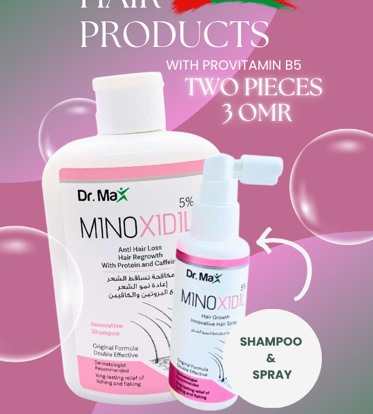 Dr. Max MINOXIDIL 5% Hair Growth, Hair Spray and shampoo bundle