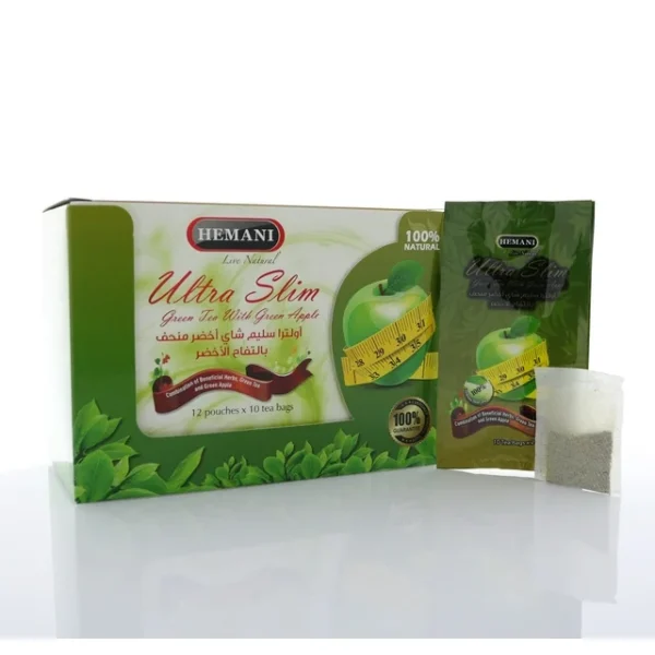 Ultra Slim Green Tea, Green Apple, 12 pouches X 10 tea bags