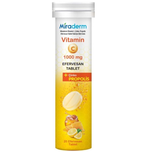 Miraderm Propolis Vitamin C+Zinc, 20 Efervesan Tablet