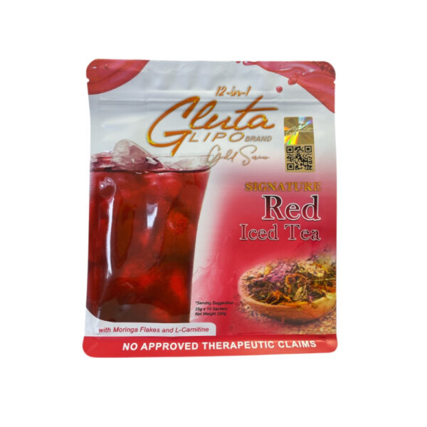 Gluta Lipo 12 in 1, Red Iced Tea, 10 Sachets