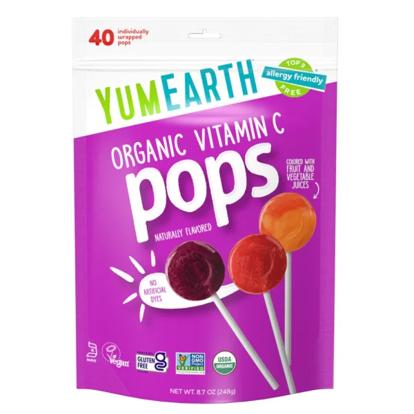 YumEarth, Organic Vitamin C Pops, 40 pieces