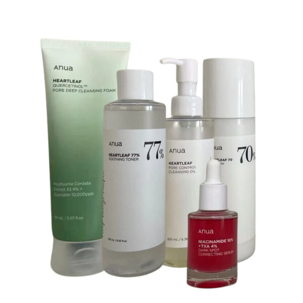 Anua Heartleaf Complete Skincare Set – Acne & Dark Spot Care Routine (5-Step)
