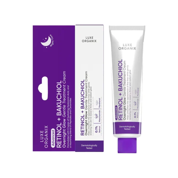 Luxe Organix Retinol + Bakuchiol Overnight Glow Gentle Treatment Cream, 30g
