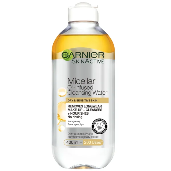 Garnier Micellar Water Oil Infused Facial Cleanser and Makeup Remover, 400 ml
