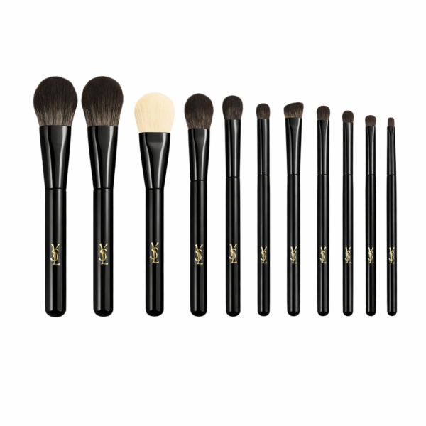 Yves Saint Laurent Black Luxury Makeup Brush Set with Storage Case